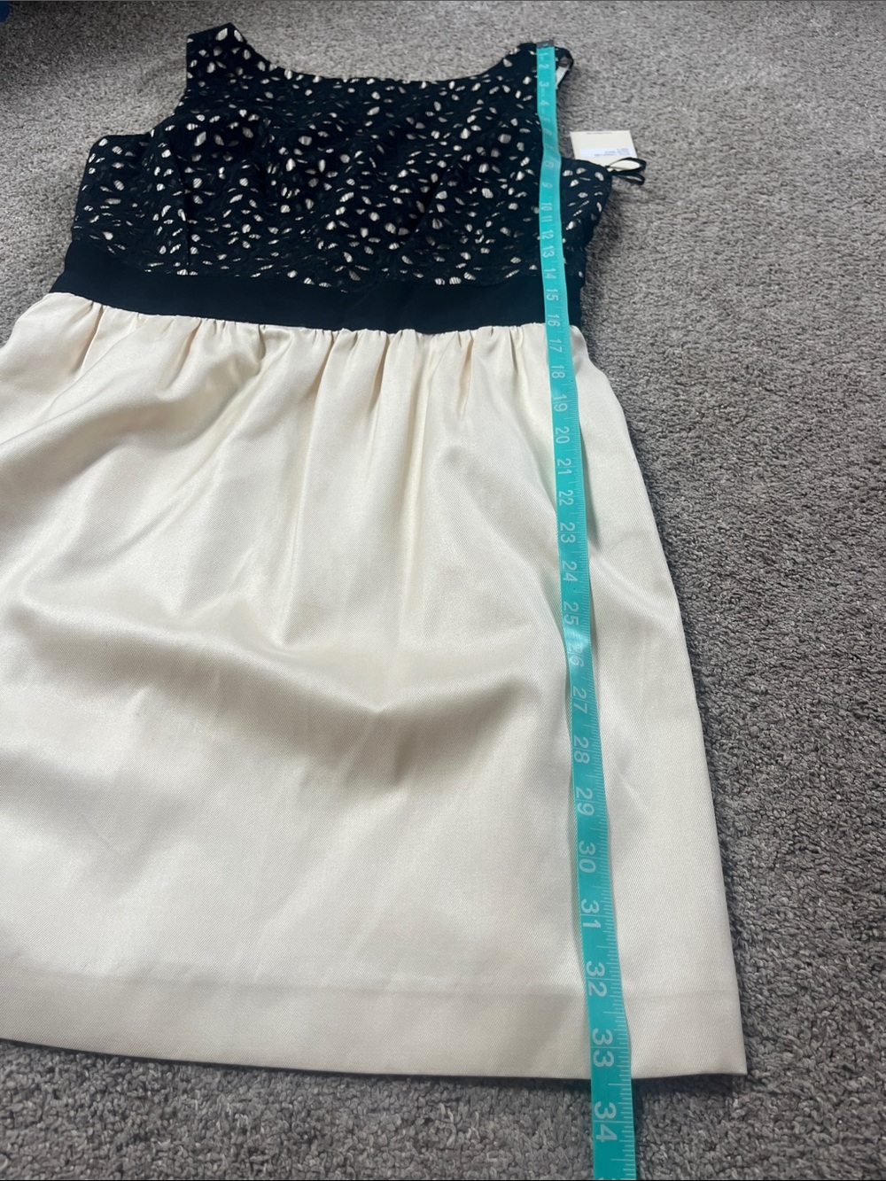 NWT Milly of New York Wool Silk Cotton Black Lace Cream Party Dress Bow Back sz6 - Picture 14 of 16